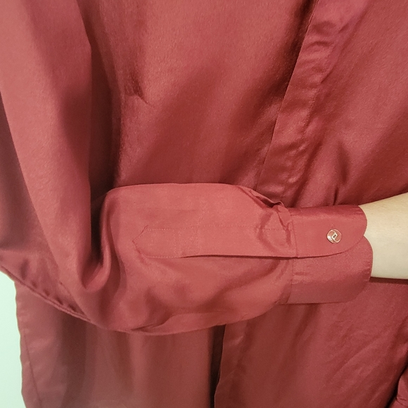 Loris Azzaro Pour Homme Cranberry Dress Shirt Long Sleeve Mens L - Picture 7 of 10